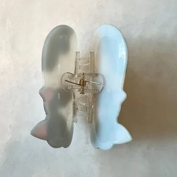 NWOT - Large Brown and White Spotted Cat Hair Claw Clip - Faux Mother of Pearl - Picture 3 of 3